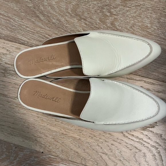 Madewell The Frances Skimmer Mule in Leather Vintage Canvas Cream Size 9 - Picture 5 of 8